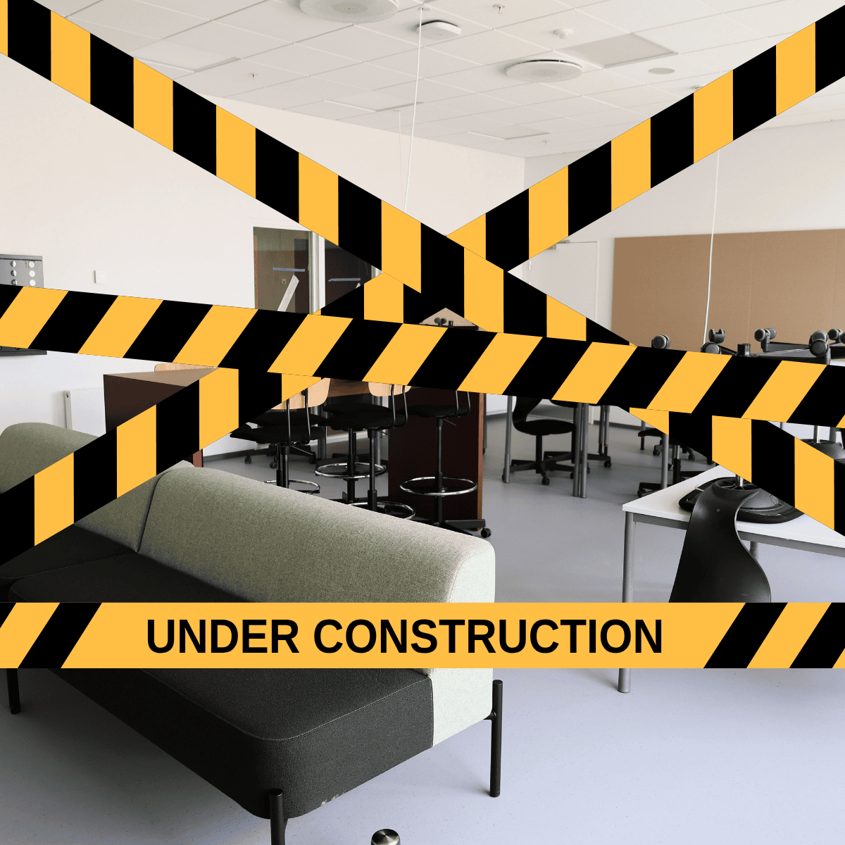 Klasseværelse under construction