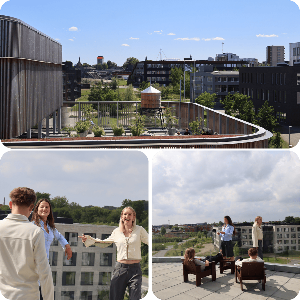 Billeder fra tagterrasserne på TietgenSkolen eud & eux